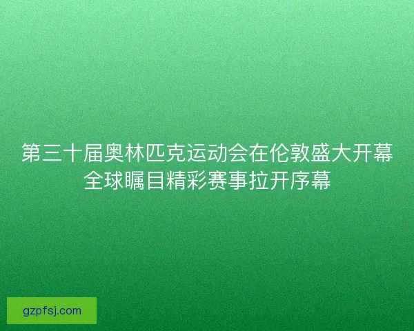 第三十届奥林匹克运动会在伦敦盛大开幕全球瞩目精彩赛事拉开序幕 第三十届奥林匹克运动会在伦敦盛大开幕全球瞩目精彩赛事拉开序幕